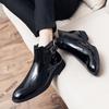Luxury Mens Boots Quality Patent Leather Ankle Boots Classic Black Chelsea Boot Business Casual Leather Boot Dress Boots for Men
