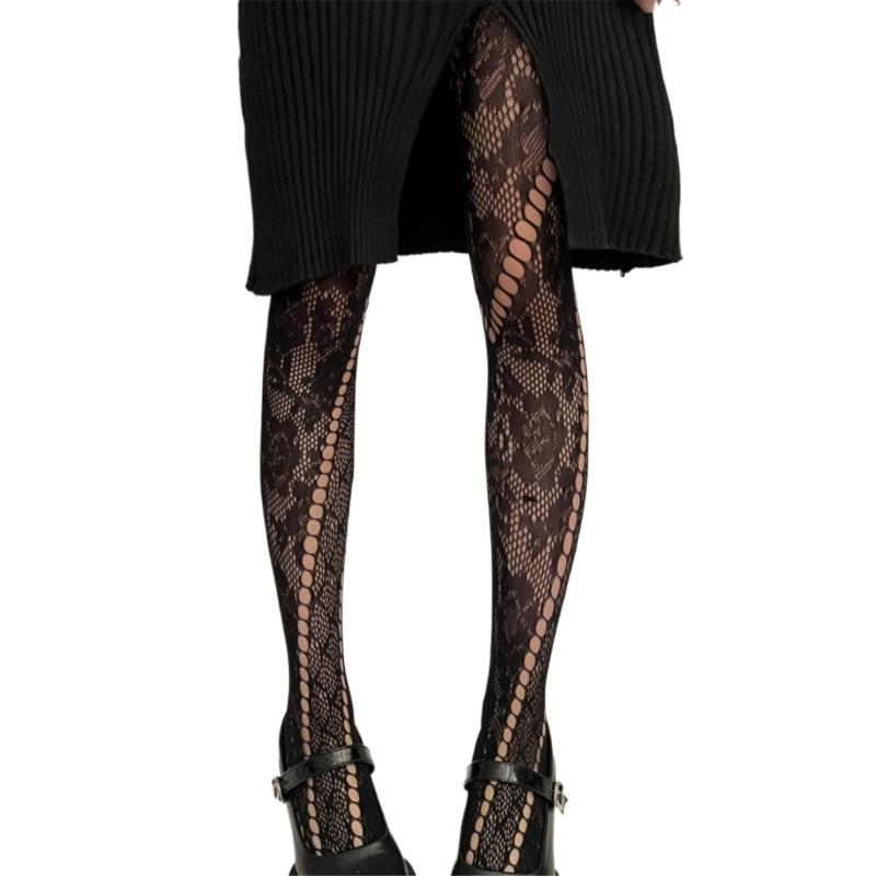 Women Sexy Patterned Tights Hollow Flower Fishnet Stockings Pantyhose Patterned Leggings Net Pantyhose Party Clubwears 1