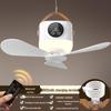 Rechargeable Ceiling Fan with Remote Control for Dorms and Camping