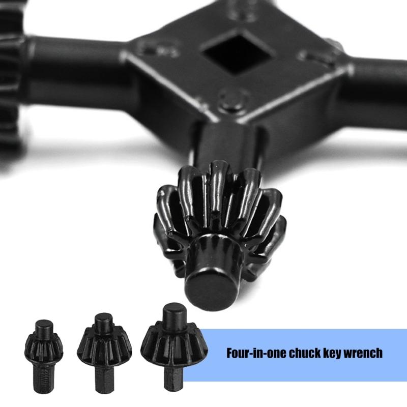 Chuck Key Tool Ratchets Wrench and Multiple Key Set with Ergonomic Handle Multifunction Iron Drills Chuck Key