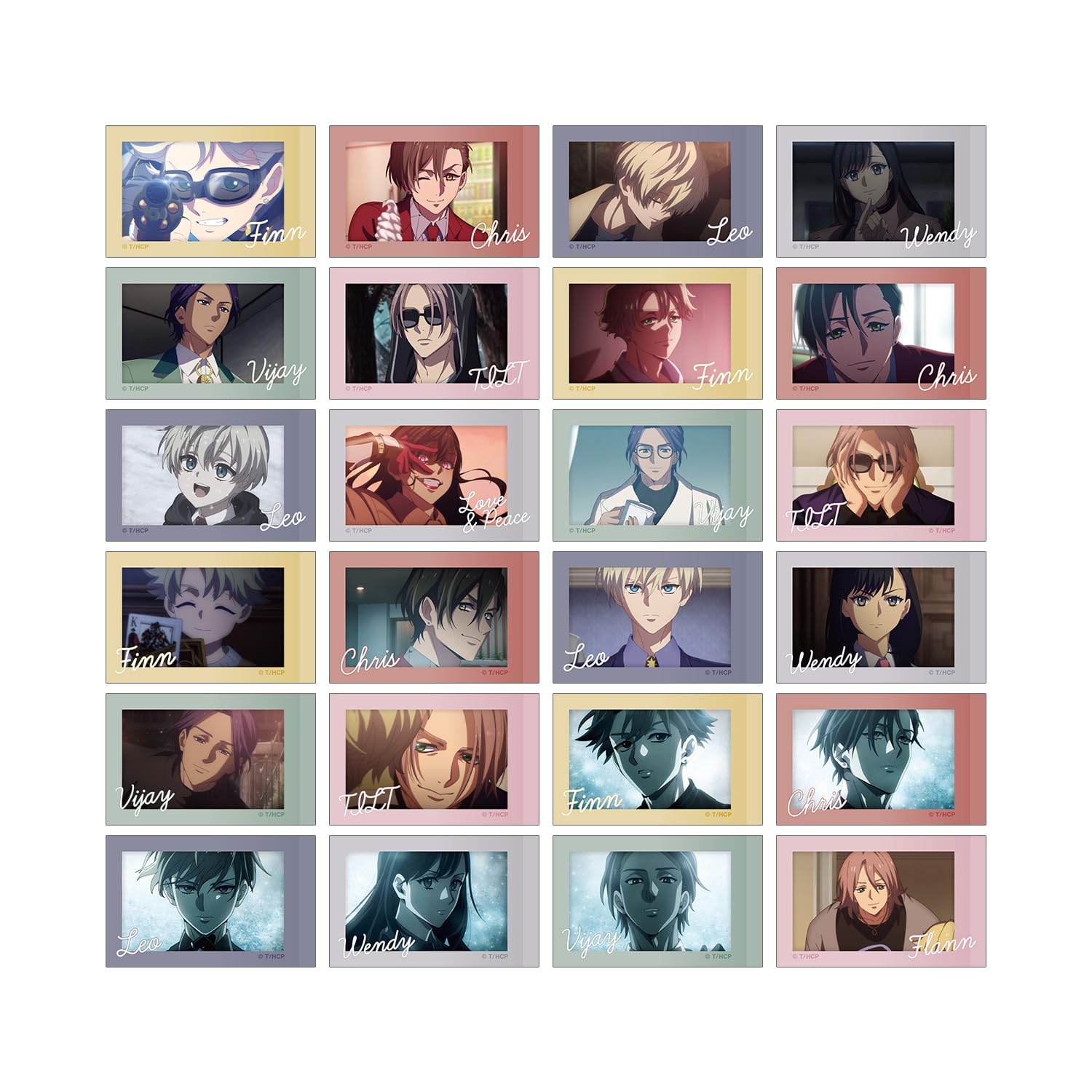 

Коробка карточек с иллюстрациями в стиле мгновенной камеры для торговых сцен из аниме HIGH CARD , 24 штуки