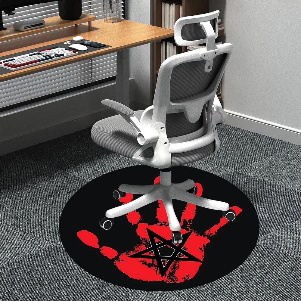 

1pc Blood Handprint Office Round Area Rug, Under Office Chairs Bedroom Living Room Home Decor, Room Deco, Available in Various Sizes 094 80cm by 80cm