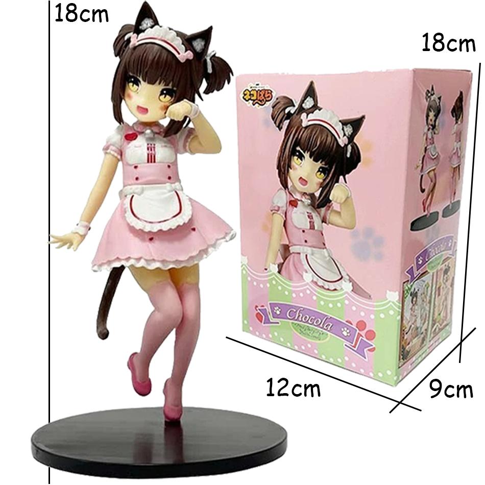 18cm NEKOPARA Anime Figure Kawaii Girl Chocola Action Figure Cute Maid Vanilla Figurine PVC Collection Model Doll Toys Gifts