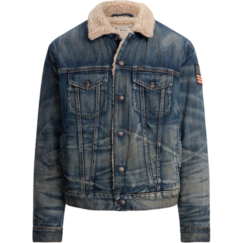 Polo Ralph Lauren Single Breasted Square Neck Long Sleeve Denim Jacket Men jackets Blue 710850379-001