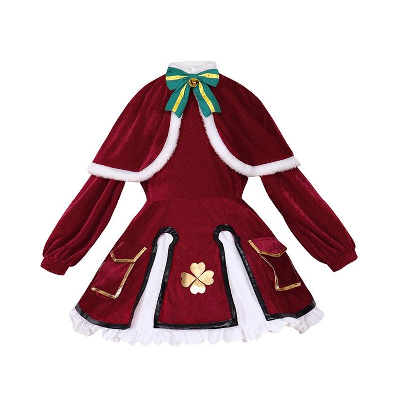 Klee Christmas Cosplay Costume Set For Anime Fans Velvet Fabric Cute And Sweet Style