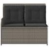 Vidaxl Banco de Jardín Plegable con Cojines, Gris, Ratán Sintético