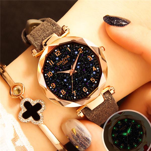 Luxury Starry Sky Watch For Women Fashion Quartz Wristwatch Ladies Casual Leather Strap Watches
