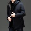 Men's Hooded Graphene Winter Parka - Thickened Cotton, Warm Velvet, Business Outerwear