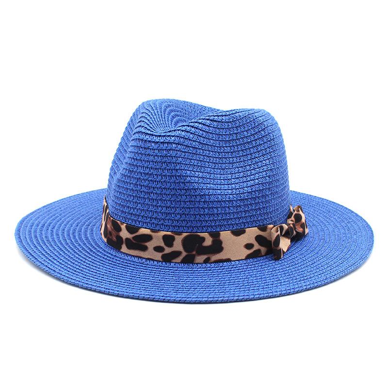 Spring/Summer Panama Hat Yellow Belt Accessories Straw Top Hat Beach Breathable Casual Jazz Hat Straw Hat