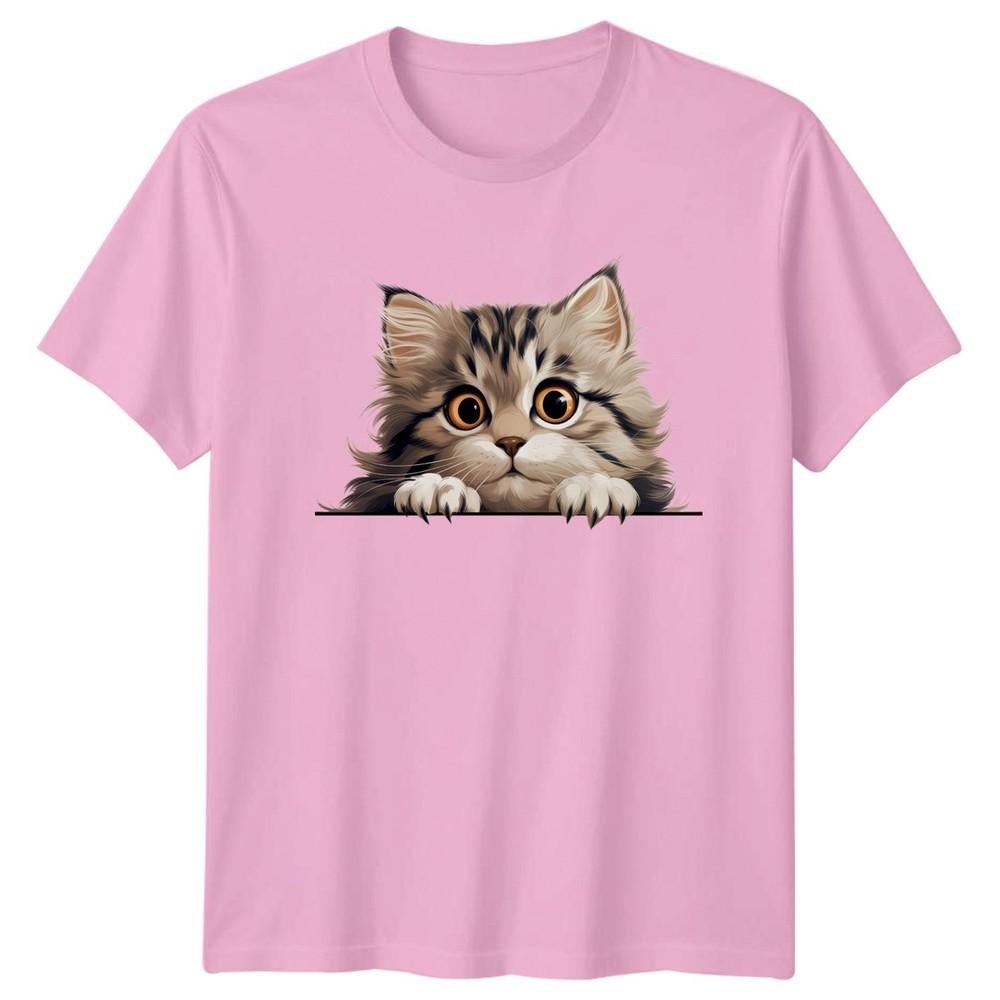 Cute Peeking Kitten Cat Lover TShirt Pet Owner Gift For Him And Her