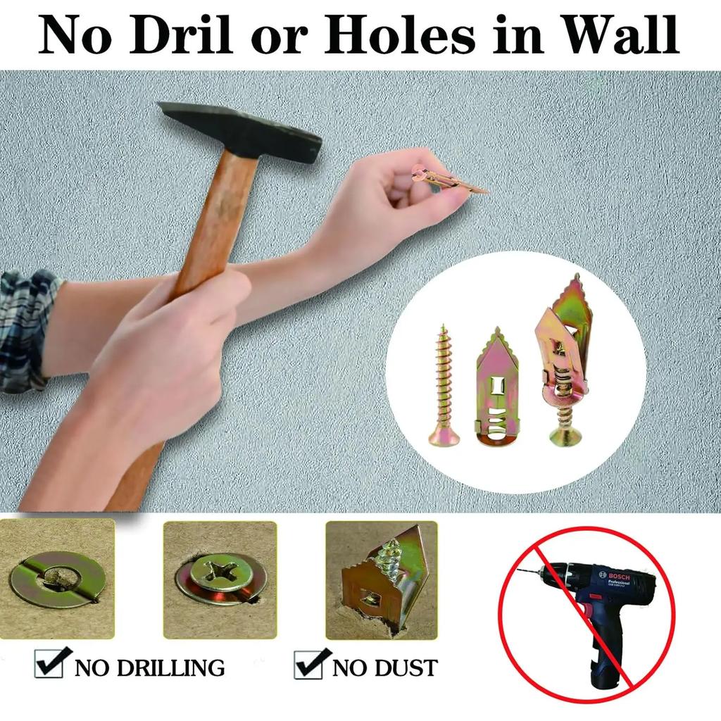 Self Drilling Drywall Anchors Expansion Screws Gypsum Board Cement Board Expansion Nails 12x30/40mm Carbon Steel Galvanized