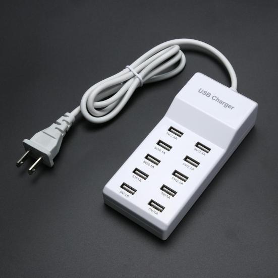 10 Port Fast Port Power Strip USB Charging Adapter Wall Travel Desktop Charger