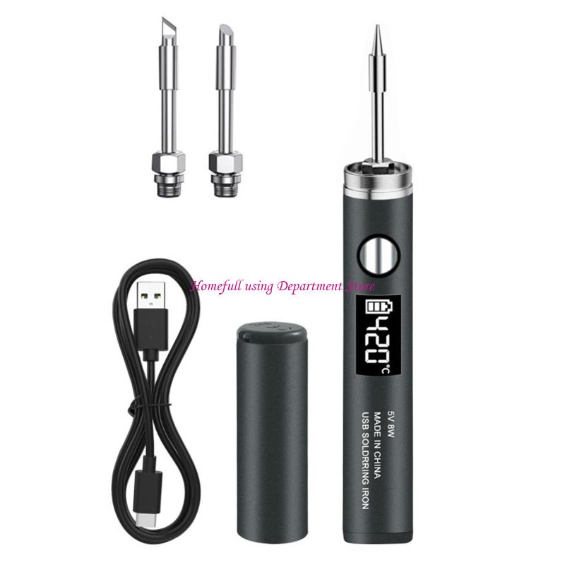  Miniature DC3.7V 8-10W USB Soldering Iron Tool USB Type C Operated  5Level Heat