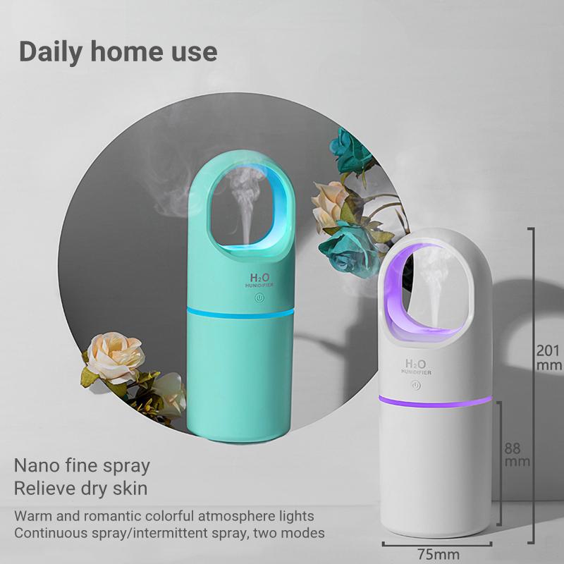 450ml Usb elektryczny ultradźwiękowy nawilżacz powietrza chłodnej mgły oczyszczacz z oświetleniem Led do pokoju domowego samochód Mini cichy zapach Humidificador
