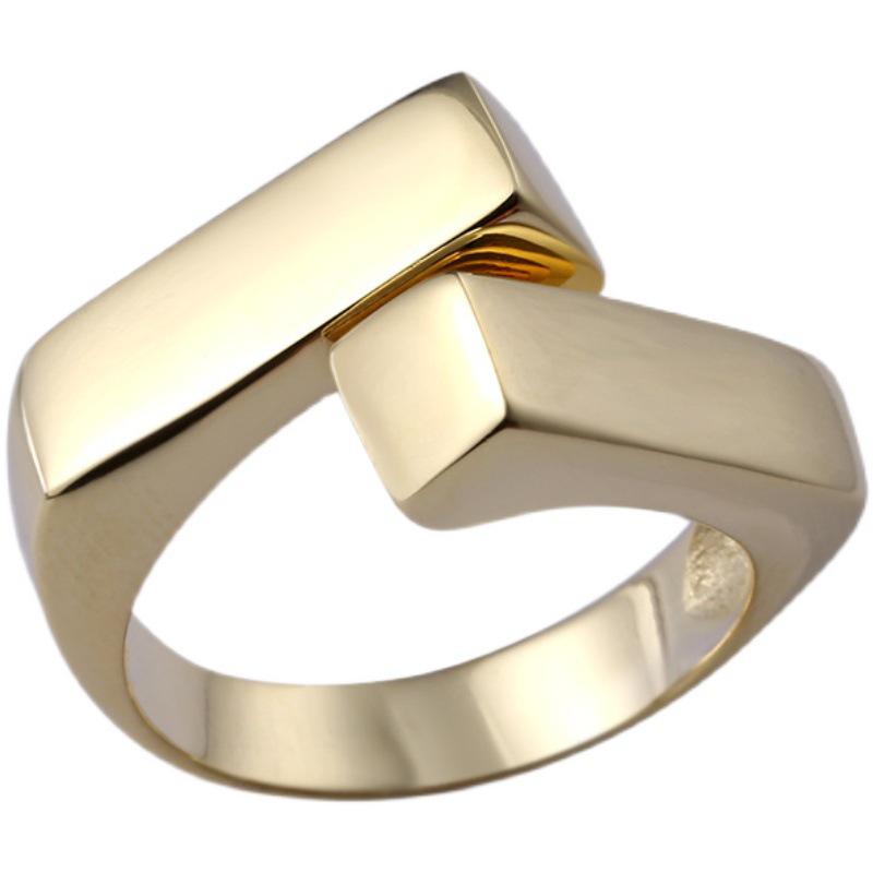 Geometric Cross Women's Minimalist Adjustable Metal Ring - Trendy Cold Style Index Finger Accessory