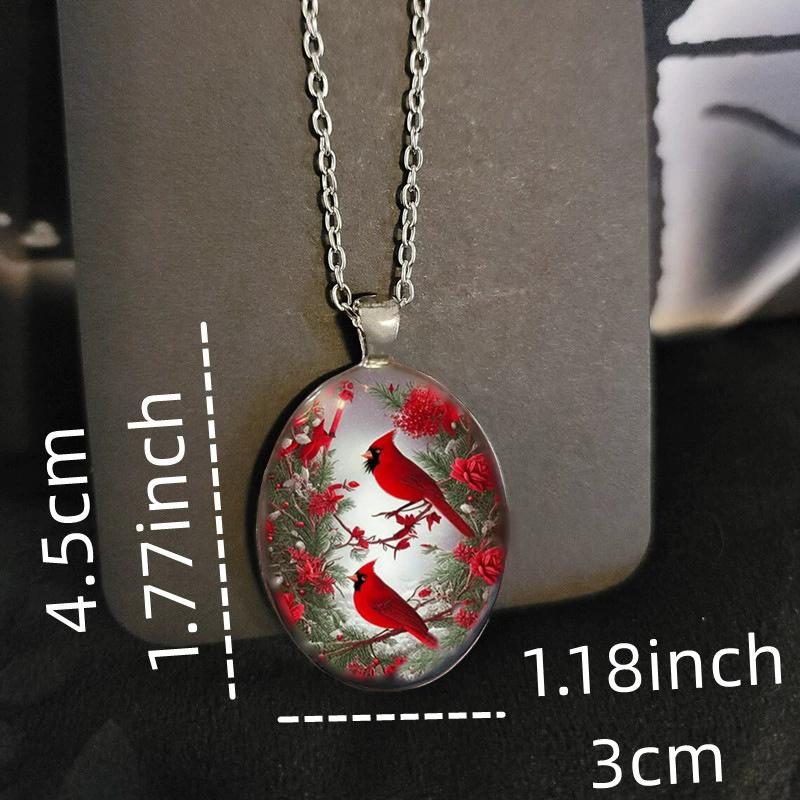 Resin Pendant Chain Necklace 1 Piece Bird Oval Shape Magpie Popular Creative  Unique