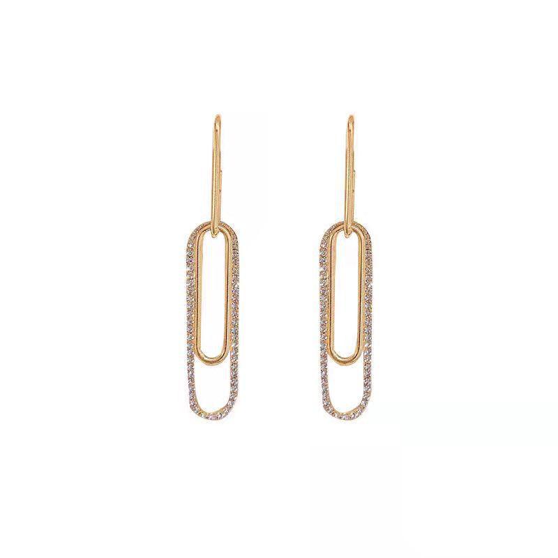 

Модные универсальные серьги-скрепки, длинные серьги с кисточками, романтические серьги на свадьбу, помолвку, подарок, вечерние украшения золотой