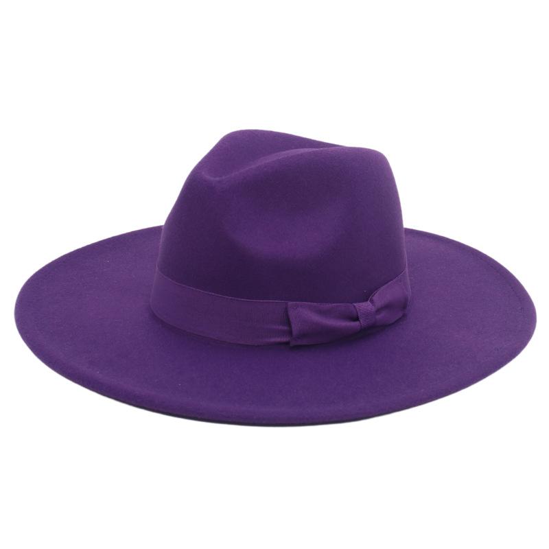 Jazz Hat Retro Men'S And Women'S Cotton Felt Hat Big Brim Panama Hat Gold Chain Hat