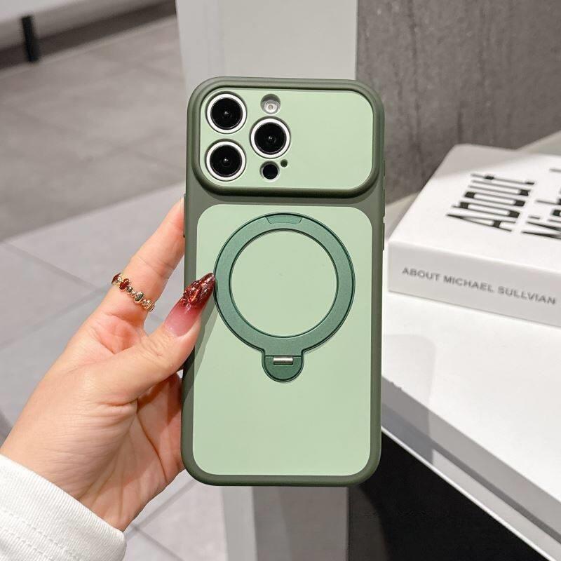 

iPhone 17 Pro Max Magnetic Case with 360° Stand and Skin-Feel Color Block Design iPhone 16 Pro Max