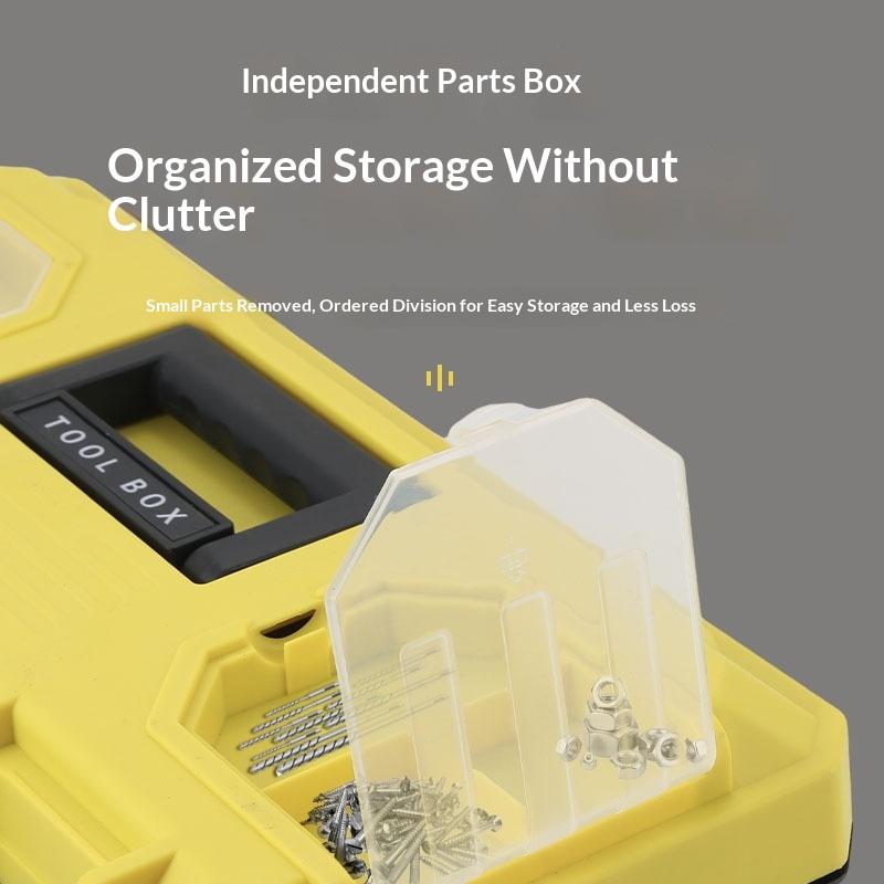1Pc Plastic Tool Box 12/14 Inches Transparent Compartment Lightweight Small Parts Storage Holder for Hardware Organization