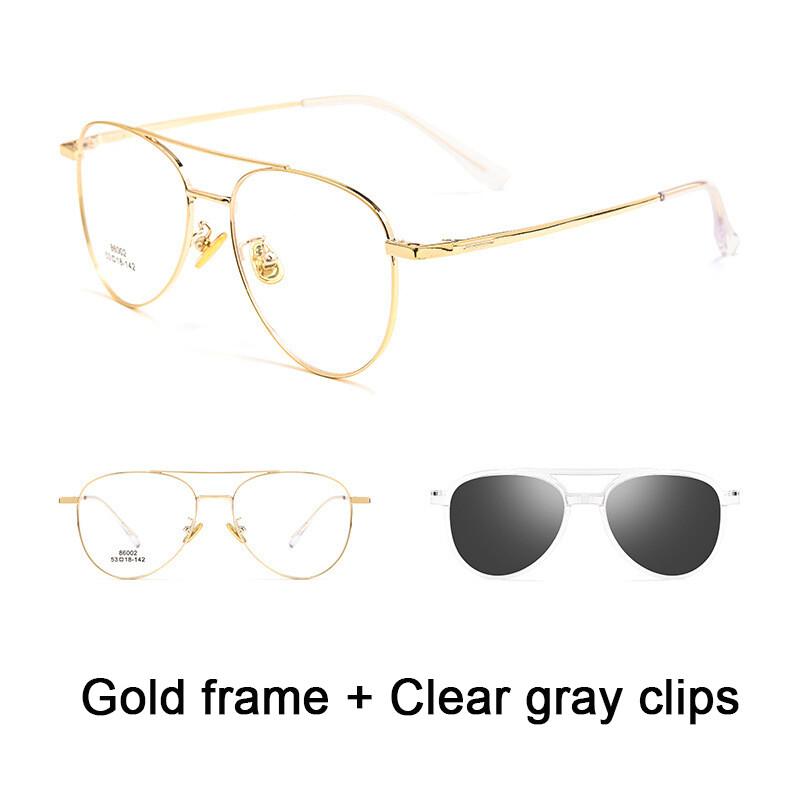 

Polarized Magnetic Clip-On Prescription Myopia Glasses Men TR90 Clear Lens Alloy Pilot Eyewear Anti Glare Driving Glasses Original Lenses золотой