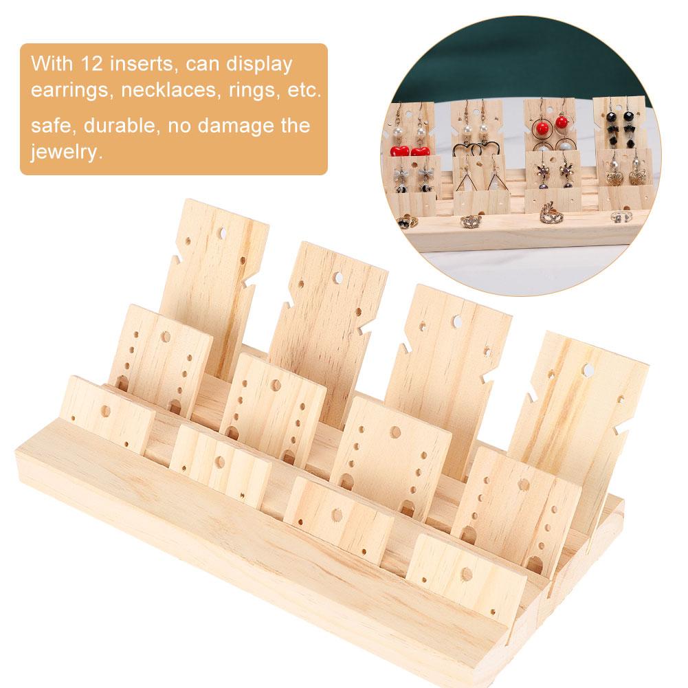 Wooden Earrings Ear Stud Ring Display Board Jewelry Stand Eardrop Storage Bracket