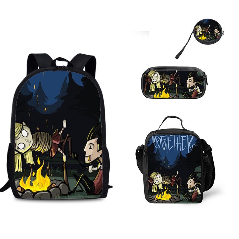 3pcs set Backpack for Boys Girls Best Gift Kids bags Don't Starve Child School With lunch bag Pencil Bags School Student Bags