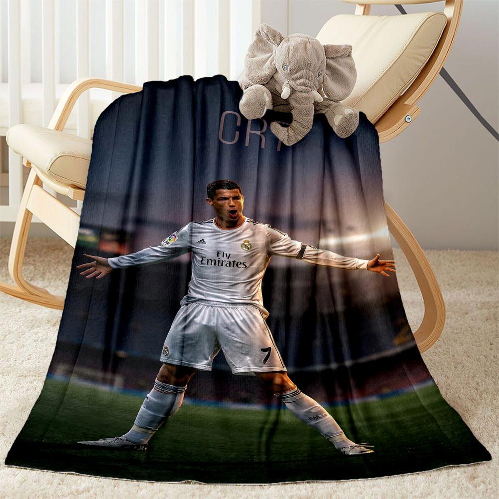 Ronaldo's Number Seven Jersey Blanket Soft & Cozy Suitable for Office Chair Sofa Picnics for All Occasions Digital Print