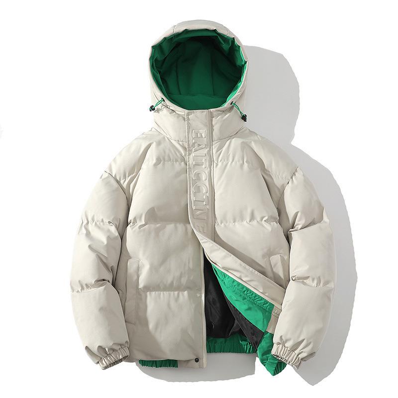 Winter New Outdoor Feather Cotton Clothes Men's Hooded Plus Fat Plus Size Loose Waterproof Jacket