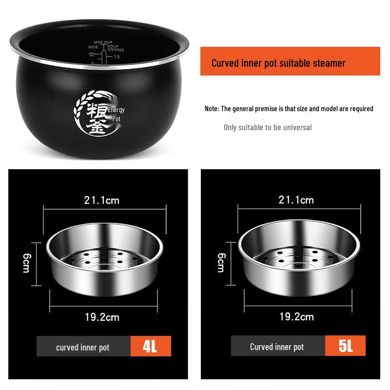 Universal 304 Stainless Steel Deepened Steaming Plate for Rice Cooker, 345L Household Steamer Rack