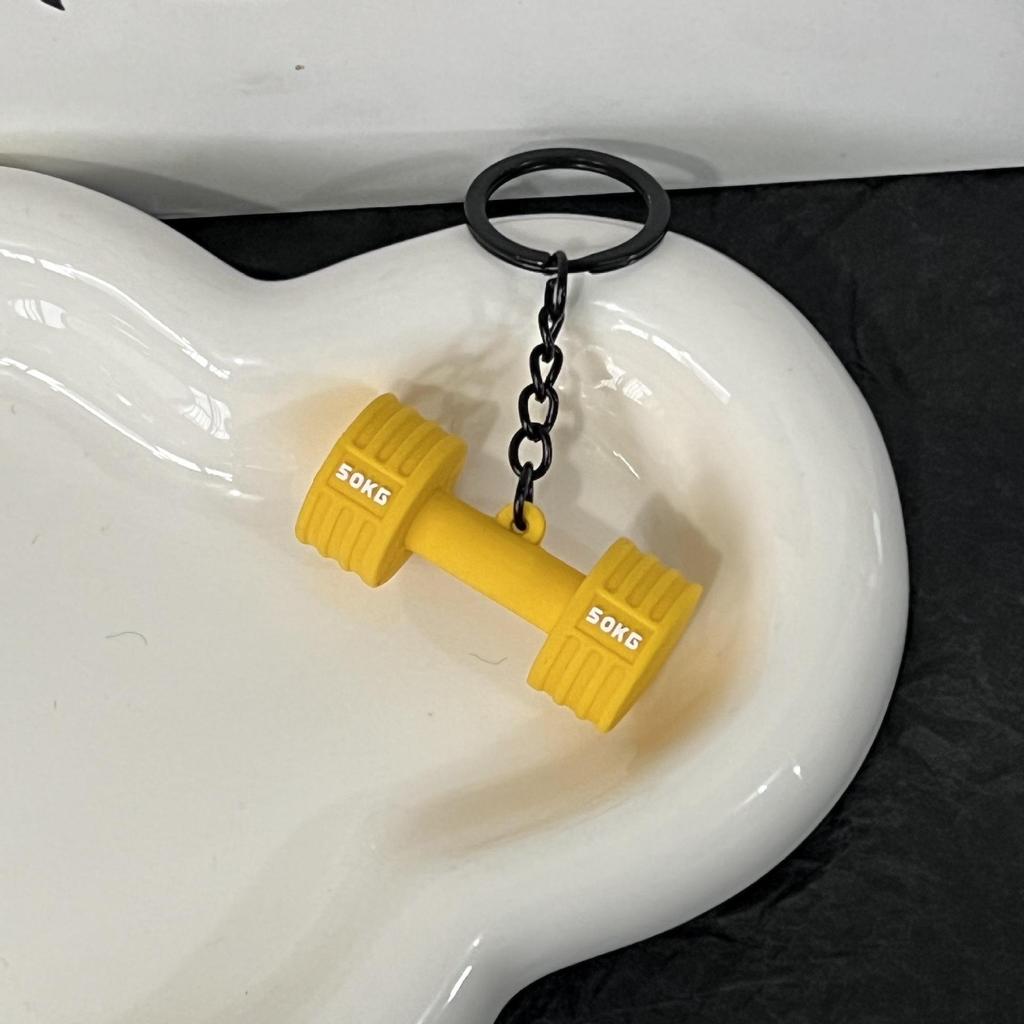 Miu Series Dumbbell Plate Keychain: Trendy Fitness Accessory & Sports Jewelry Gift