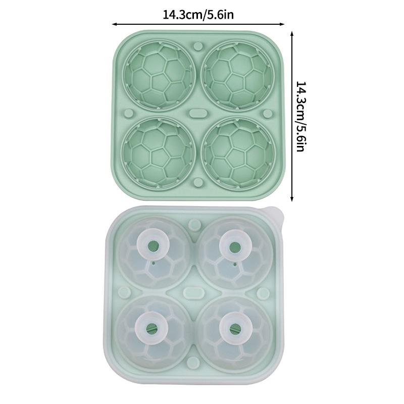 4/9 Grid  Football Theme Ice Cube Mold Silicone Kitchen Ice Cube Make Tray Barware Round Ice Cube Molds For Beer Cocktail