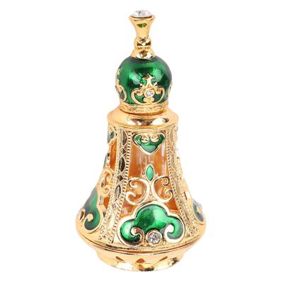 Vintage Enamel Perfume Bottle Middle Eastern   Exquisite Elegant Metal Refillable Perfume Bottle
