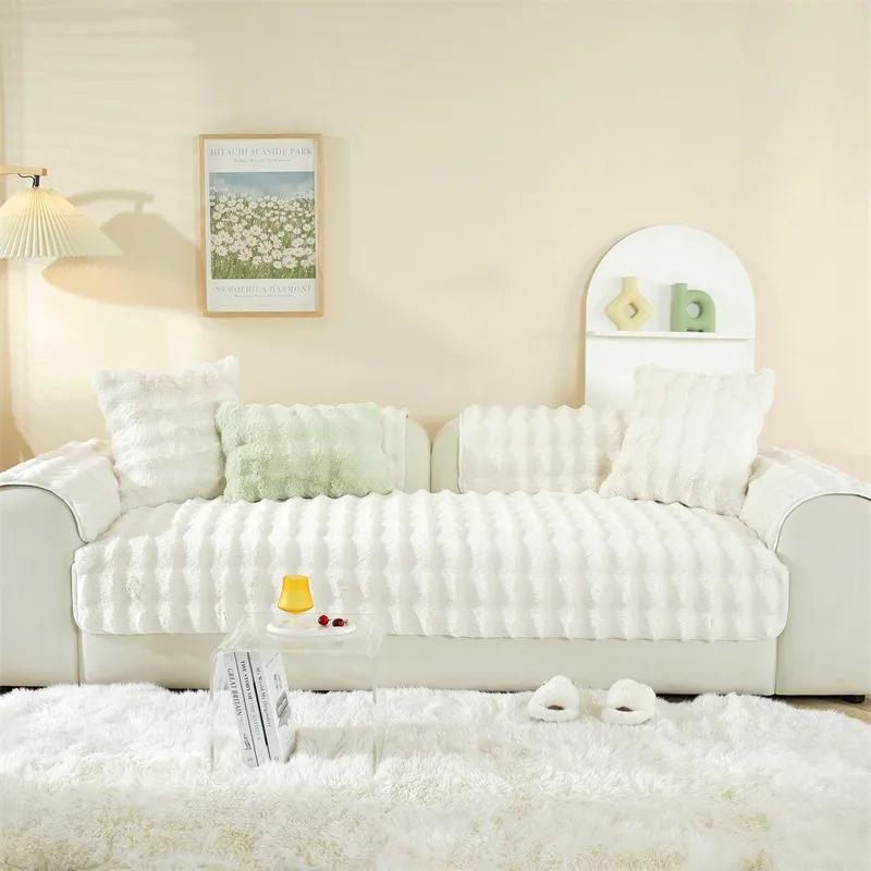 Thicken Plush Couch Cushion Covers Living Room Pet Kids Sofa Mat Non-Slip Armchair Slipcovers Protector Bankhoes Seat Covers
