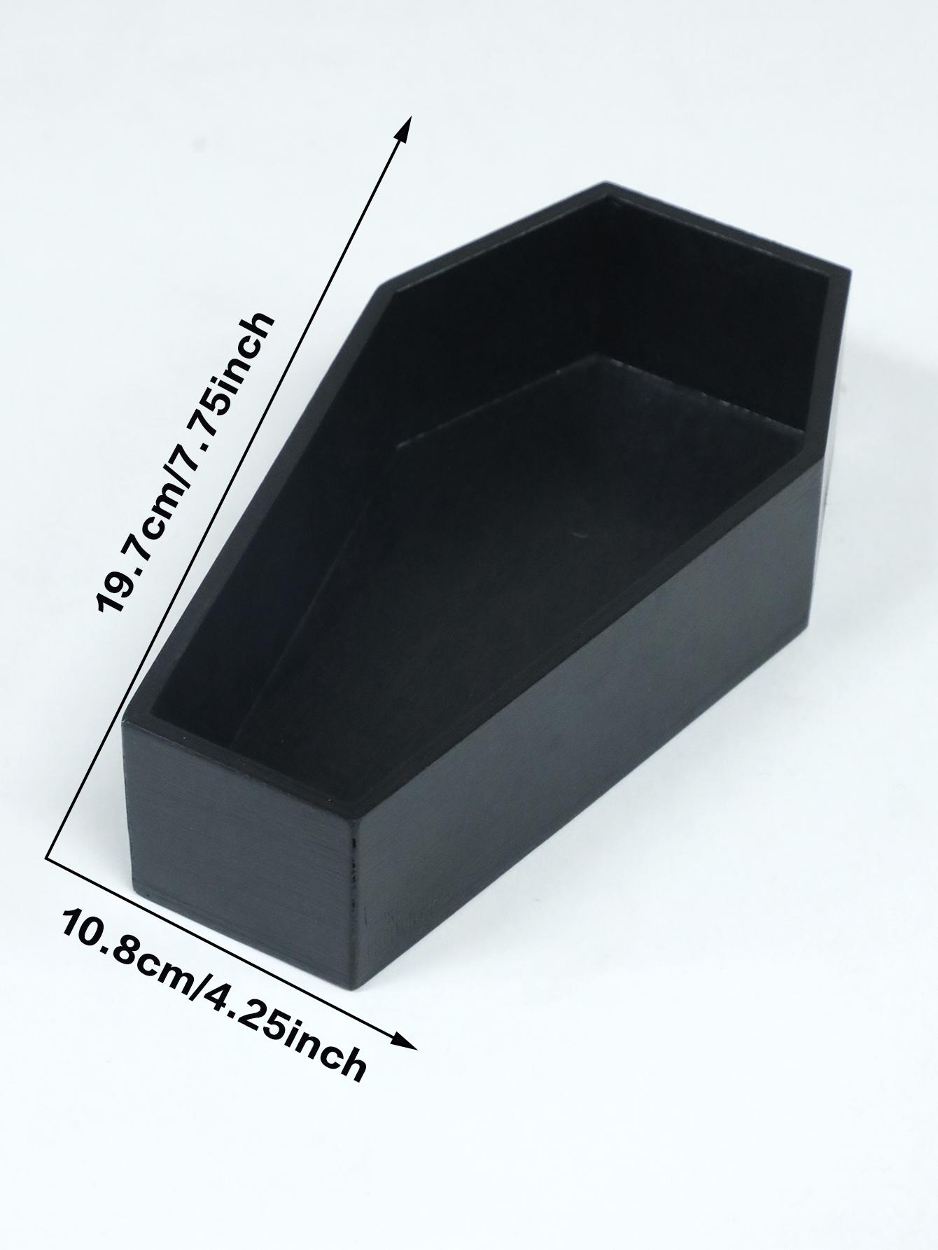 

Black Coffin Shaped Planter Pot Halloween Themed Succulent Flowers Style Wood Container Creative Desktop Decor for Home & Garden
