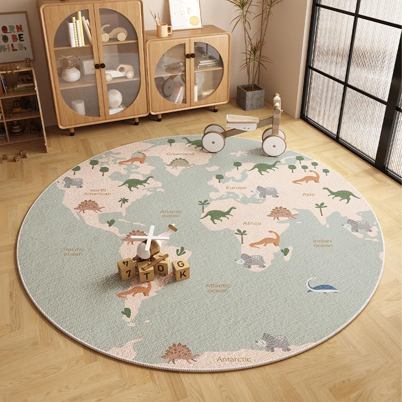 Children's Carpet Round Floor Mat Bedroom Bedside Foot Mats Cartoon Game Carpets Home Decoration Rug for Living Room