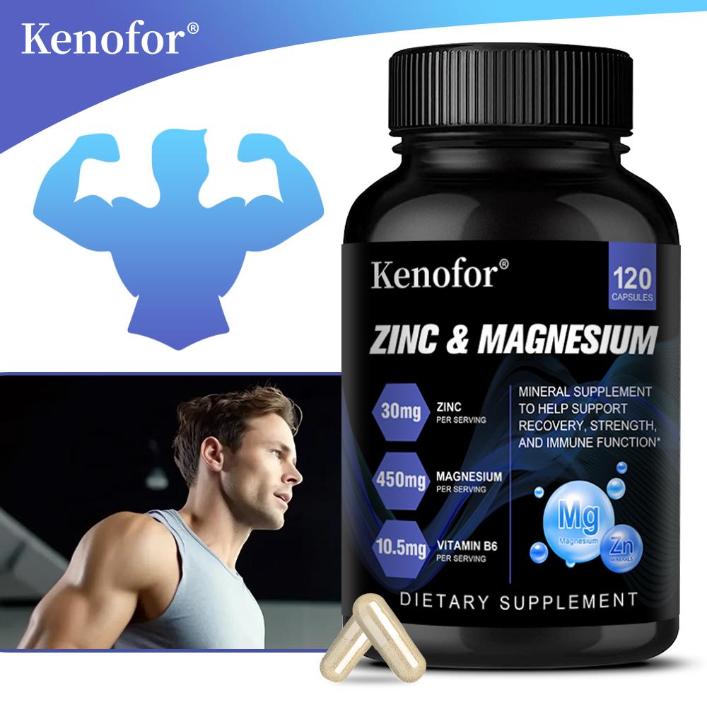 Zink Magnesium & Vitamin B6 Kapseln, Mineralisches Nahrungsergänzungsmittel mit Schwarzer Pfeffer Extrakt, 120 Kapseln