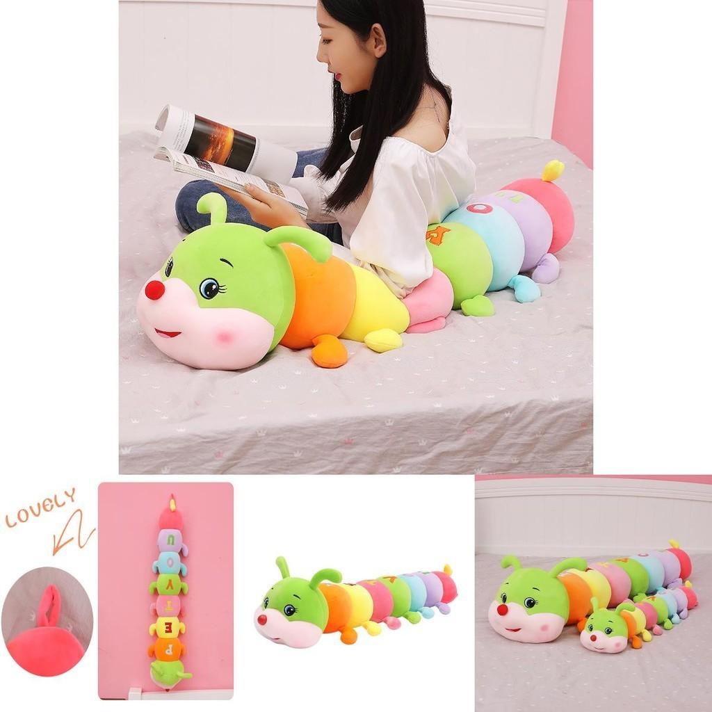 Almohada de Peluche Gigante Suave de Oruga Durmiente para Niños en Diseño Multicolor Colorido