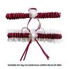 2Pcs Trimmed Lace Bowknot Bridal Garters Set for Engagement Party Accessory Gift