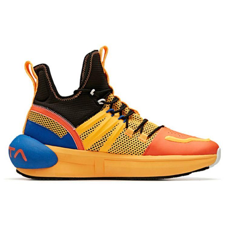 Anta Dragon Ball X  Collaboration Goku Super Saiyan Mid-Top Basketball Shoes Women Sneaker Black Orange 12941602-2