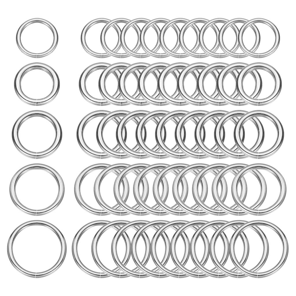 50pcs Buckles ID Thickness Zinc Alloy Opening Clasp Clips for Crafts Key Ring Bag Strap Belt DIY Accessories Bright Silver [uxcell] O-Ring