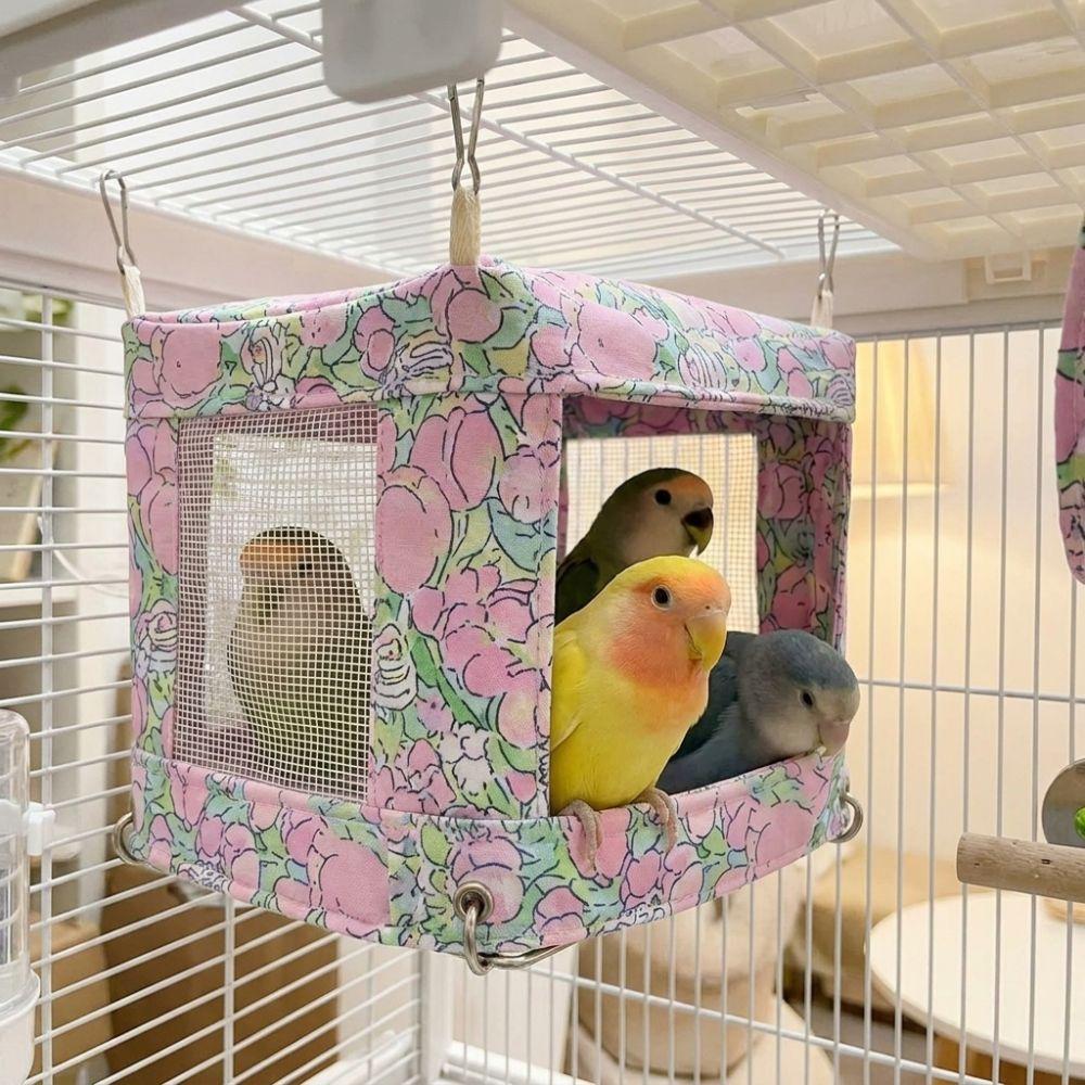 Breathable Mesh Bird Hanging Bed Bite Resistant Parrot House Multi-functional Bird Nest  Sparrows