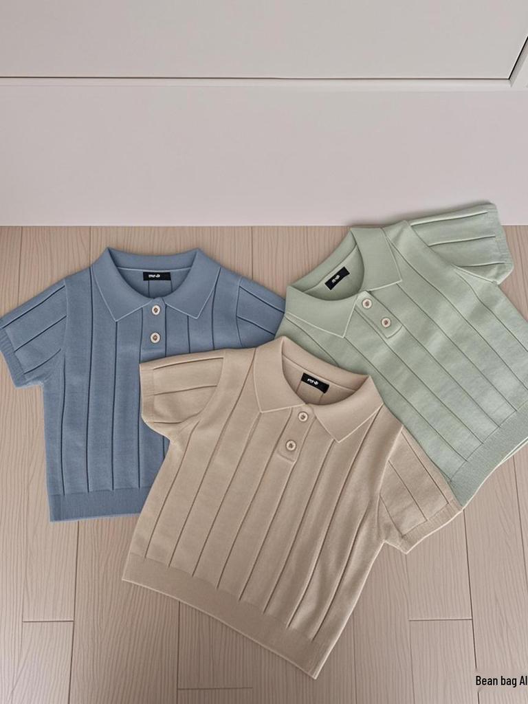 2025 Koreanischer Stil Baby- und Kleinkind Eisseide Strick Sommer Top und Hose Set