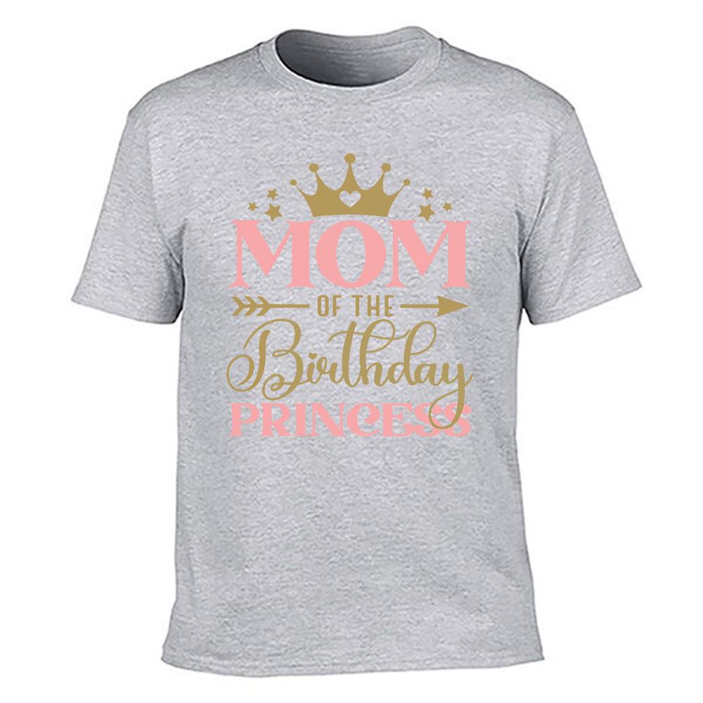 Mom Of The Birthday Princess Cotton Unisexs Tshirt Parent Birthday Party Matching Top