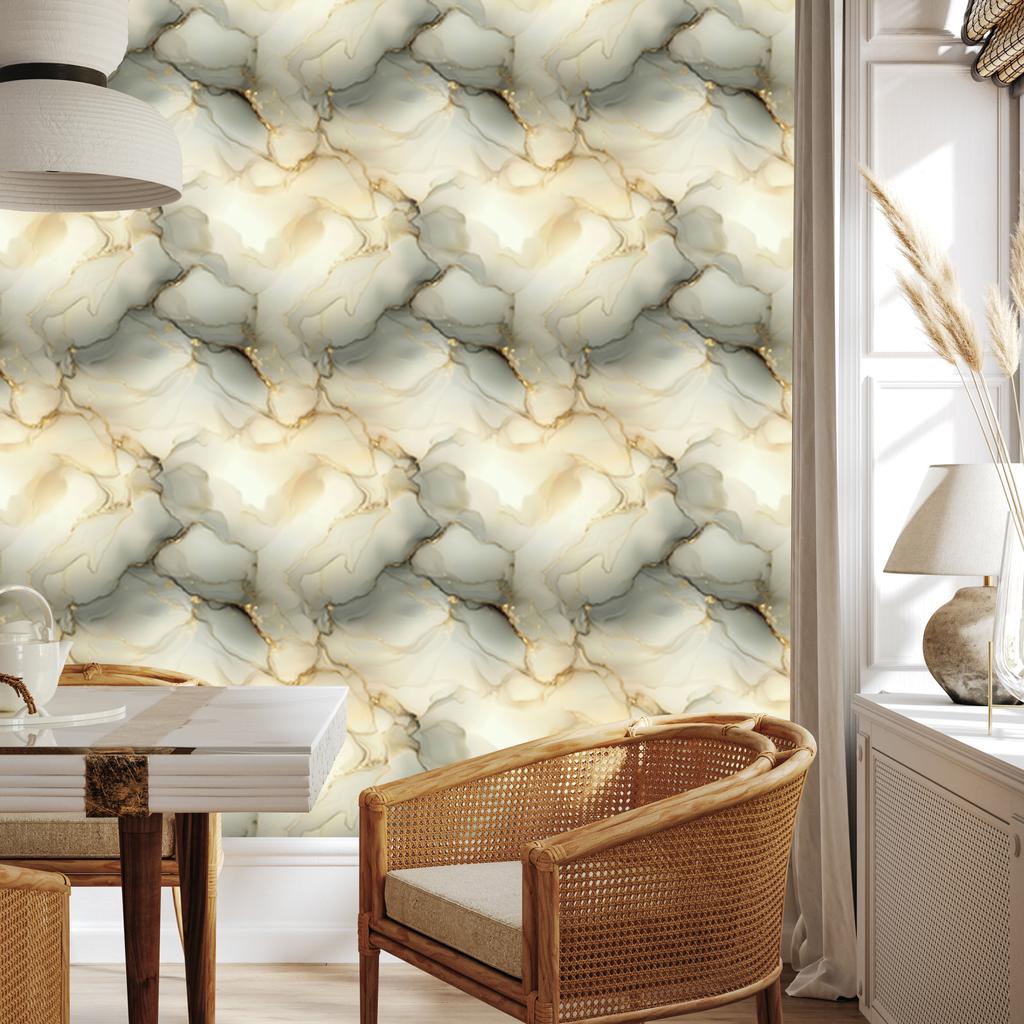 Beige, cream and brown ink wallpaper for living room and bedroom 50x1000