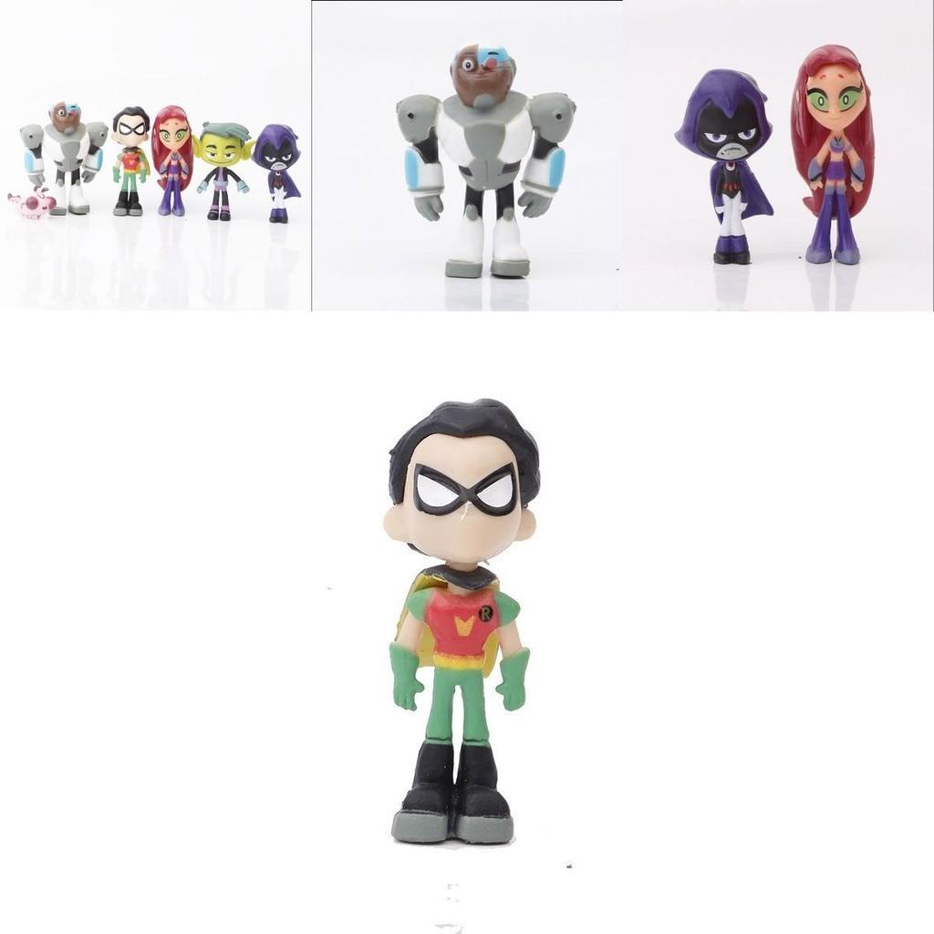 Lebhafte Teen Titans Go Anime-Figuren mit Robin Raven Beast Boy Starfire
