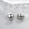Simple Pea Shaped Alloy Silver Gold Color Drop Earrings For Women Korean Fashion Jewelry Party Girls Unusual Accessory