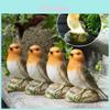 Solar Bird Led Garden Light With Resin Construction For Patio And Yard Decor