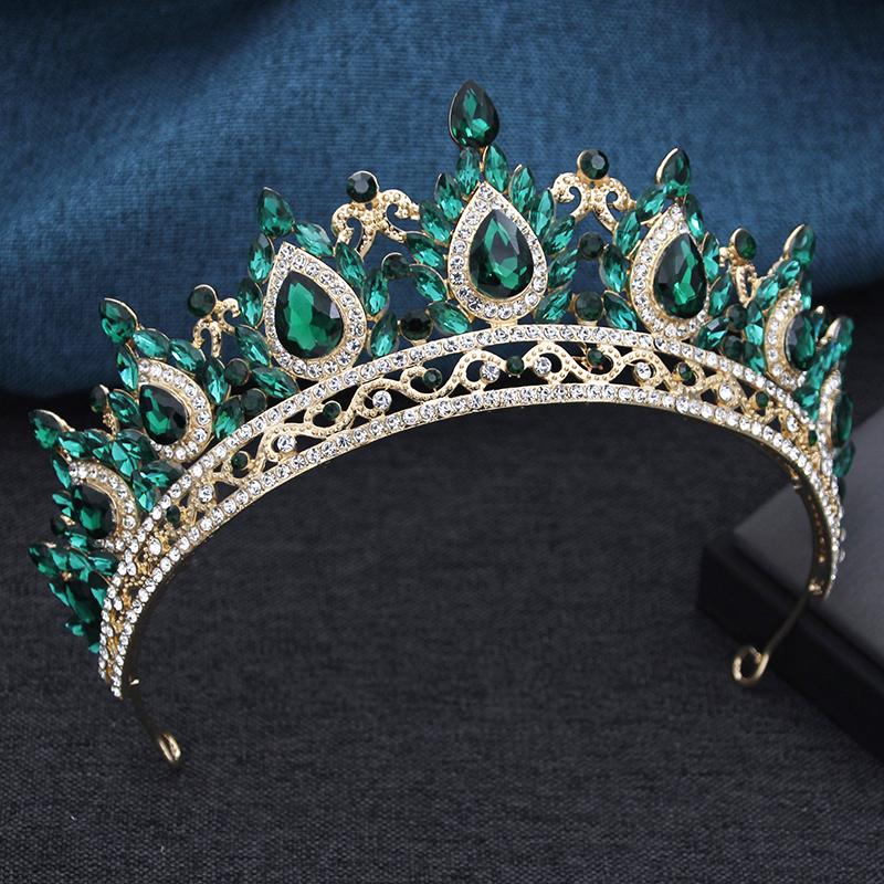 Exquisite Vintage Red Crown Princess Royal Queen Tiaras Bride Headdress Prom Party Wedding Dress Crowns Hair Jewelry Bridal