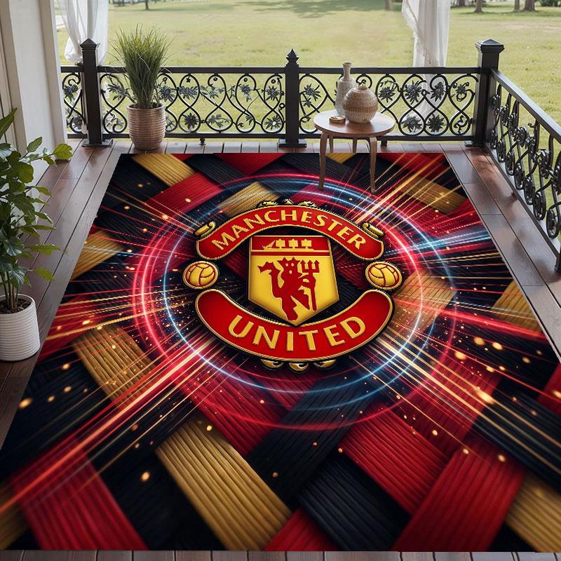 Soft Floor Carpet Manchester United Pattern Area Rug Decorative Mat For Home Room Decoration